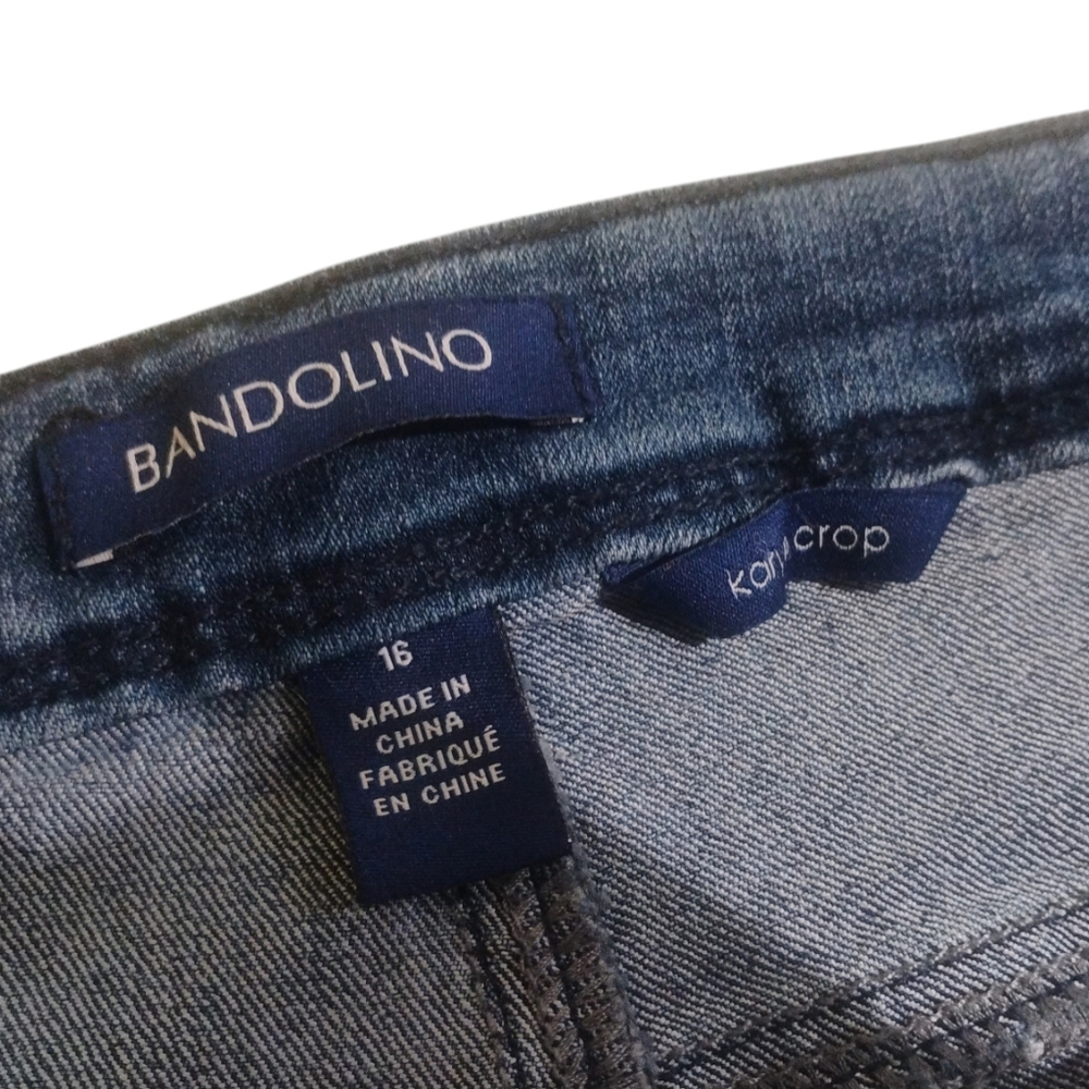 Bandolino Women's Embroidered Medium Blue Jeans Size 16 - Picture 3 of 6